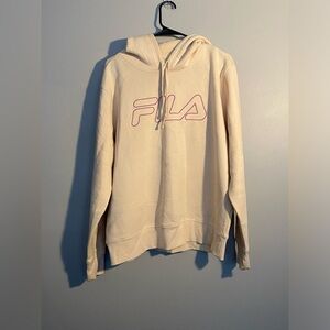Item 11 FILA Cream Hoodie with Pink Logo